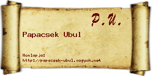 Papacsek Ubul névjegykártya